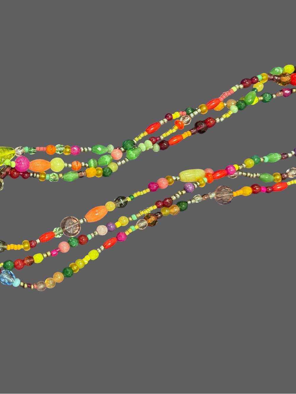 Colorful artisan  glass and natural stone gemstone semiprecious beaded dopamine